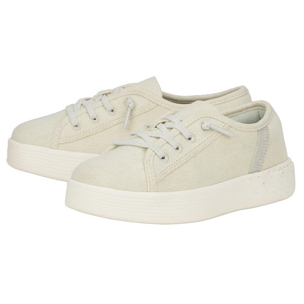 HEYDUDE Girl's Cody Y Heathered Mesh Light Grey Silver Sneakers Size 2 Youth NEW